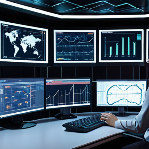 Home 6 **Network Optimization:** A futuristic control room with glowing screens displaying network traffic flowing smoothly. Charts and graphs visualize optimized application performance with SD-WAN.