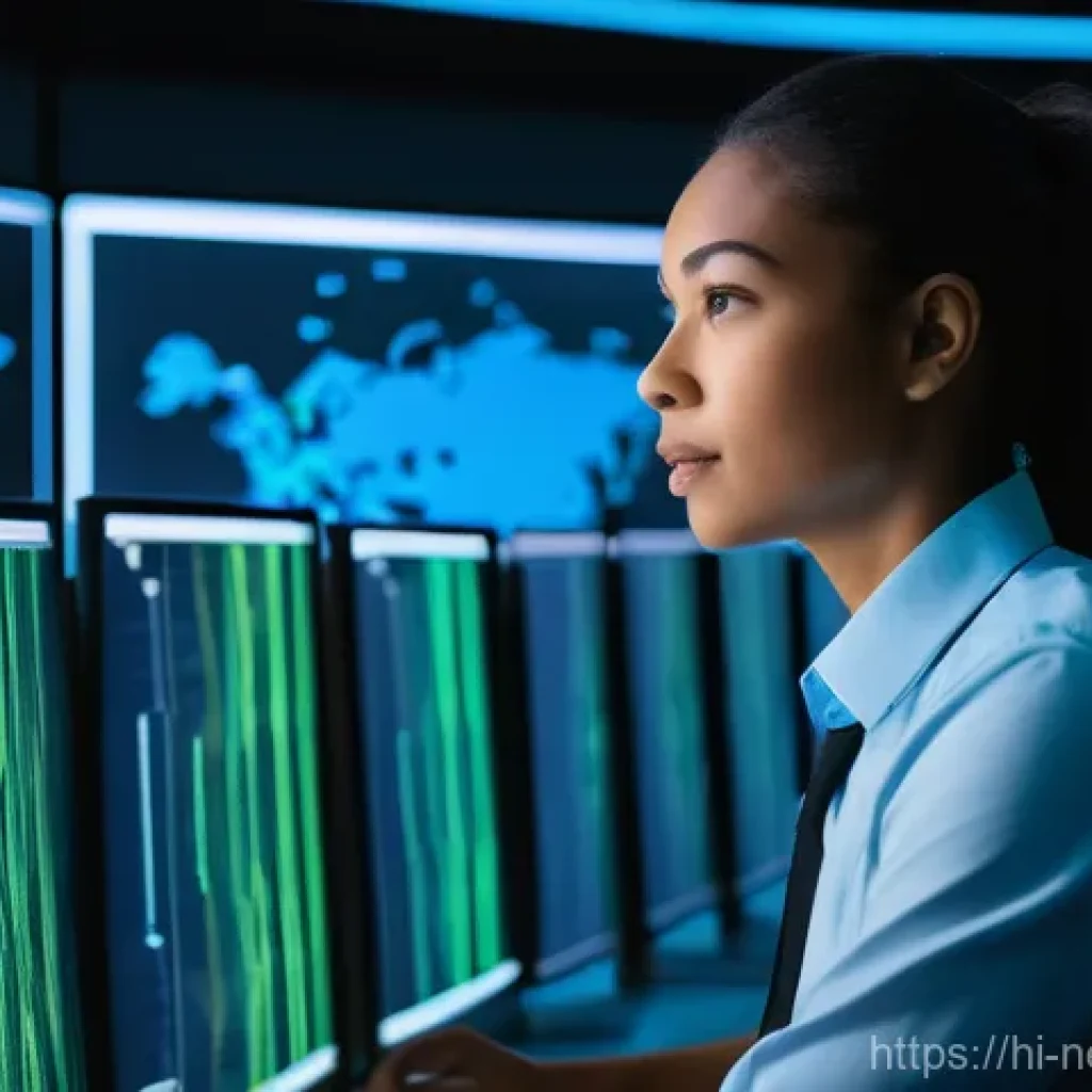 네트워크 관리자를 위한 면접 질문 - **Prompt:** A professional network administrator, of diverse ethnicity and gender, is seated in a mo...