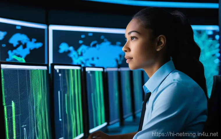 네트워크 관리자를 위한 면접 질문 - **Prompt:** A professional network administrator, of diverse ethnicity and gender, is seated in a mo...