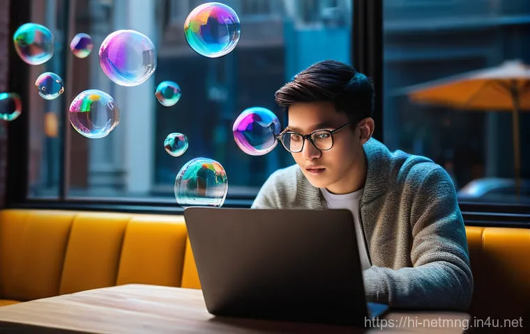 VPN 설정 및 보안 가이드 - **Prompt:** A young adult (gender-neutral, fully clothed in modern, casual attire) is comfortably se...