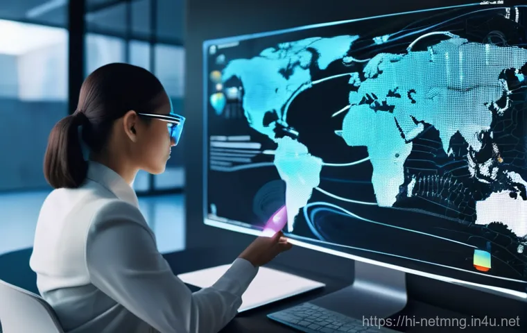 VPN 설정 및 보안 가이드 - **Prompt:** A dynamic, abstract representation of a secure global network. At the center, a highly s...