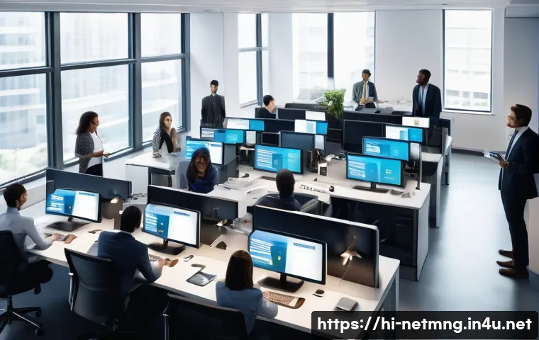 기업 내 네트워크 정책 수립 방법 - Here are three detailed image generation prompts in English, designed to be safe and suitable for a ...