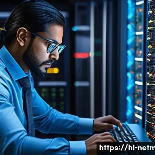 Home 28 네트워크 관리자의 해외 취업 사례 - **Prompt:** "A diverse group of professional network administrators, including men and women of Indi...